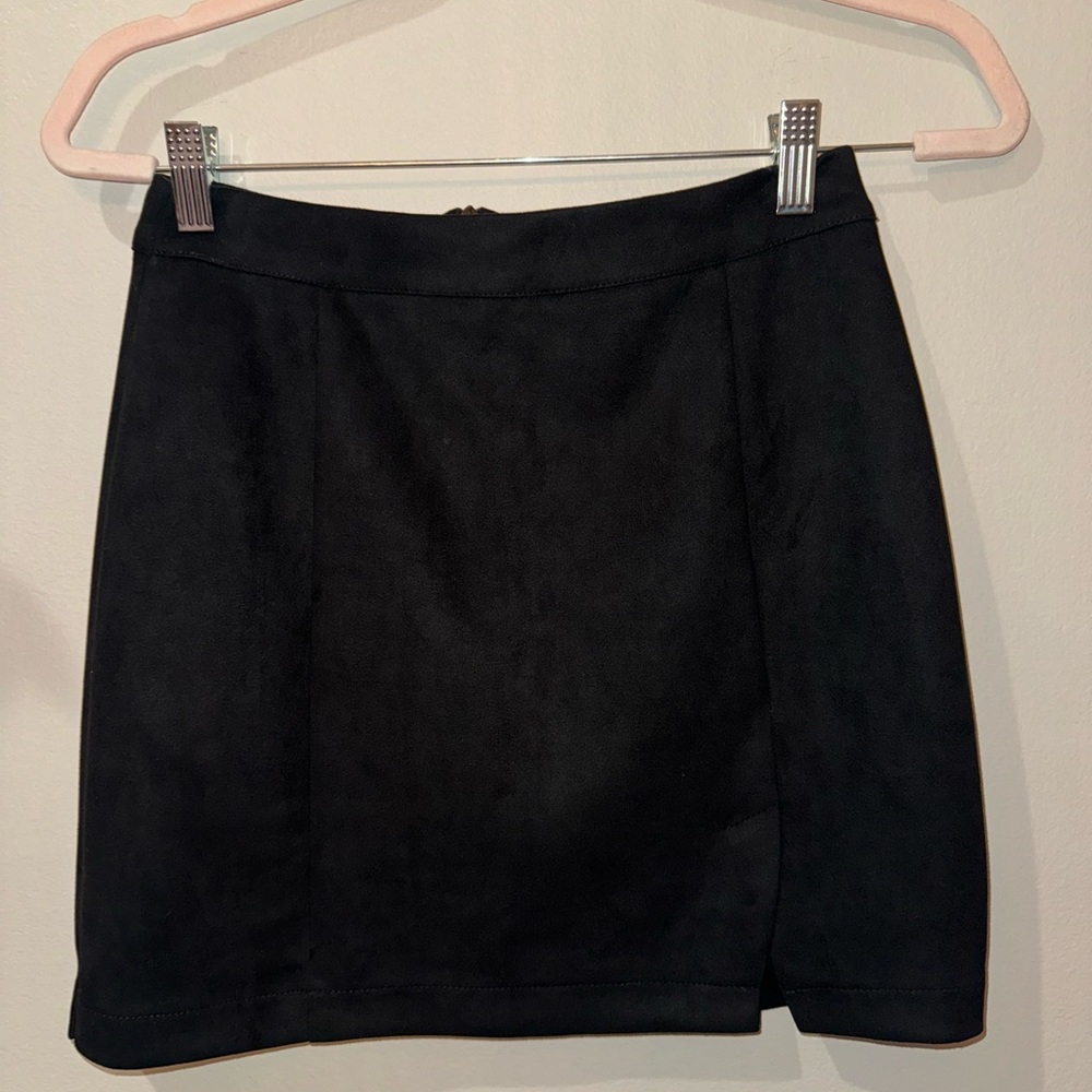 Black suede skirt